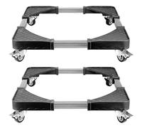 SINJEUN Lot de 2 chariots de meubles réglables de 19,7 à 65 cm avec 4 roues de verrouillage, chariot mobile réglable pour machine à laver, sèche-linge, réfrigérateur, capacité de 226,8 kg