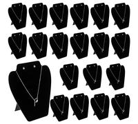 SINJEUN Lot de 20 chevalets de collier en velours noir de 20,3 x 17,8 cm - Présentoir de bijoux de luxe - Organisateurs de décoration de bureau pour la maison, les expositions commerciales, les magasins de bijoux