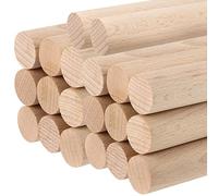 SINJEUN Lot de 20 tiges de cheville en bois naturel brut pour travaux manuels, macramé et projets de bricolage