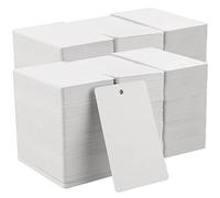 SINJEUN Lot de 3 000 étiquettes blanches de 4,4 x 7,4 cm, étiquettes cadeaux en papier vierge, étiquettes d'expédition à suspendre avec trou pour travaux manuels
