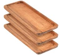 SINJEUN Lot de 3 plateaux décoratifs rectangulaires en bois d'acacia - 30 x 12 cm - Petit plateau pour fromage et dessert
