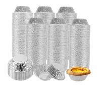 SINJEUN Lot de 300 moules à muffins en aluminium de 7 cm - Moule à tarte en aluminium - Moule à gâteau - Moule à muffins pour cupcakes, crèmes aux œufs, muffins