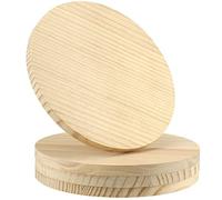 SINJEUN Lot de 4 plaques rondes en bois de 30,5 cm d'épaisseur, 1,9 cm d'épaisseur, panneaux en bois brut avec trou de suspension pour travaux manuels
