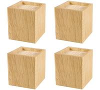 SINJEUN Lot de 4 rehausseurs de lit en bois massif naturel de 10,2 cm pour table, canapé, fauteuil, armoire