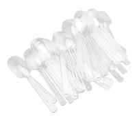 SINJEUN Lot de 400 mini cuillères à dessert, 10 cm, en plastique transparent, légères, réutilisables, pour fête, Nouvel An, maison à dessert