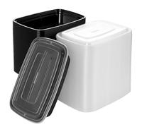 SINJEUN Lot de 50 récipients alimentaires rectangulaires à 1 compartiment avec couvercle pour micro-ondes, congélateurs