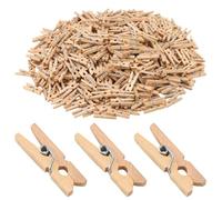 SINJEUN Lot de 500 mini pinces à linge en bois de bambou naturel - 2,5 x 0,3 cm - Marron clair - Petites pinces pour accrocher des photos, bricoler, décorer