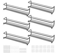 SINJEUN Lot de 6 étagères à épices murales noires avec crochet adhésif et valve d'extension à vis pour le rangement des épices de cuisine