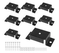 SINJEUN Lot de 8 supports de poche pour piquets de remorque utilitaires pour bois de 5,1 x 10,2 cm, supports de rail de remorque robustes pour installation sur remorques à plateau plat, remorques