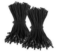 SINJEUN Lot de 80 Tendeurs Élastique avec Crochets - 25 cm - 4 mm - Tendeur Bâche Sandow - Noir - pour Bâches de Camping et Remorque