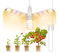 SINJIAlight Lampe de Croissance pour Plantes, E27 150W Lampe Plante avec 3 ailes, 414 LEDs Lampe Horticole LED pour le Spectre Complet avec Cordon d'alimentation, pour Tous les Stades de Croissance