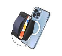 Sinjimoru 3 in 1 Magnetic Card Holder, Magnetic Wallet for MagSafe as Cell Phone Wallet Stick on with Phone Grip Holder & Mobile Phone Kickstand iPhone 15 14 13 12 Series. M-BGrip Navy