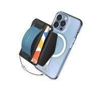 Sinjimoru 3 in 1 Magnetic Card Holder, Magnetic Wallet for MagSafe as Cell Phone Wallet Stick on with Phone Grip Holder & Mobile Phone Kickstand iPhone 15 14 13 12 Series. M-BGrip Teal