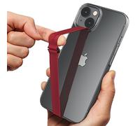 Sinjimoru Reusable Stretching Phone Strap, Silicone Cell Phone Grip Holder with Clip for iPhone Case Secure & Slim Smart Phone Holder for Hand. Sinji Loop Clip 200, Vin Rouge