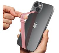 Sinjimoru Reusable Stretching Phone Strap, Silicone Cell Phone Grip Holder with Clip for iPhone Case Secure & Slim Smart Phone Holder for Hand. Sinji Loop Clip 210, Rose