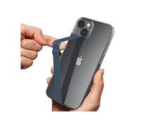 Sinjimoru Reusable Stretching Phone Strap, Silicone Cell Phone Grip Holder with Clip for iPhone Case Secure & Slim Smart Phone Holder for Hand. Sinji Loop Clip 230, Bleu Marin