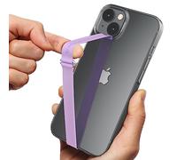 Sinjimoru Reusable Stretching Phone Strap, Silicone Cell Phone Grip Holder with Clip for iPhone Case Secure & Slim Smart Phone Holder for Hand. Sinji Loop Clip 200, Lavande