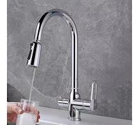 Sink 3 Way for Filter Flexible Neck Extendable Chrome Swivel Osmosis Kitchen Drinking Water Faucet