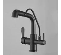 Sink 3-Way Kitchen Shower Extendable Jet Types Tap with Lever for Hot/Cold/United (Color Gebürstetes) Drinking Water Faucet