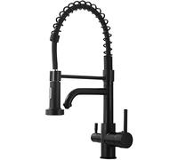 Sink 3-Way Osmosis Shower Pull-Out Spring Faucet with levers in Kitchen Mixer Tap for Water Filter Black,A (Color Gebürstetes,
