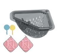 Sink Drain Basket - 6.8 Inches Magnetic Corner Basket | Triangular Sink Strainer with Cloths, Multifunction Food Catcher for Kitchen, Apartment, Restaurant, and Farmhouse