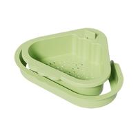 Sink Drain Basket, Food Waste Catcher, 8.66x10.04x3.54 inches, Kitchen Corner Strainer, Double-Layer Rack, Fruit Vegetable Washer, Garbage Holder, for Draining Storage Organizer ABS Rack