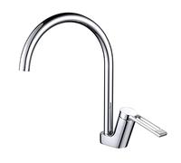 Sink Mixer Tap Chrome, Single Handle High Arc Kitchen Taps Aerator Deck Mounted Brass Vanity Faucets with Hot and Cold Drinking Water Faucet