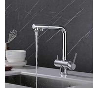 Sink Mounted with Spray Rotatable Single Lever Kitchen Wall for Kitchen-Black (Color : Black) Drinking Water Faucet