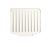 Sink-Side Tapis de séchage à vaisselle en silicone avec motif de grille surélevée pour accélérer le séchage et protéger les plans de travail (blanc)