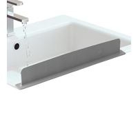 Sink Splash Guard, Silicone Bathroom Spritz Barrier, 19.29x3.19x1.97 inches Heat Resistant Suction Cup Shield, Anti Water Splash Kitchen Tool for Home Commercial Basin Protection