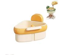 Sink Strainer Basket,2025 New Upgraded Suction Cup Press Sink Drainer Basket,Dumping Sink Strainer Basket Faucet Sponge Storage Rack,Corner Sink Trash Catcher for Food Waste(Yelloe)
