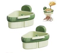 Sink Strainer Basket,2025 New Upgraded Suction Cup Press Sink Drainer Basket,Dumping Sink Strainer Basket Faucet Sponge Storage Rack,Corner Sink Trash Catcher for Food Waste(Green+Green)