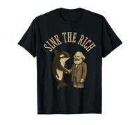 Sink The Rich Orca Karl Marx Kommunismus Yacht Politics Meme T-Shirt
