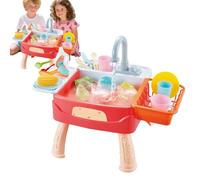 Sink Toy, Children Kitchen Sinks, 17.91x14.17 inches Pretend Play Sink, Educational Water Cycle System, Realistic Accessories Girls Preschool and Kids Use
