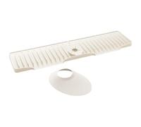 Sink Water Guard - 27.5 Inch Fast Self-Draining Silicone Pad | Splash Behind Faucet For Bathroom RV Undersink Drying Counter Counter Around Under Drip, Kitchen Faucets Handle Mat Set
