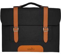 SINKI, Housse pour tablette PC 13" en feutre avec bandoulière réglable, Noir / Orange