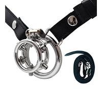 Sinkmaxu Ceinture De Chasteté Pour Cage À Pénis Pour Hommes Coq En Acier Inoxydable Anneau Pénien Avec Pointes Et Cuir Dispositif Respirant Jouet Sexuel(45mm)