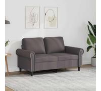 Sinkzol Canapé 2 places gris 120 cm en cuir synthétique avec espace de rangement et accoudoirs design moderne Canapé rembourré durable pour salon et chambre d'amis