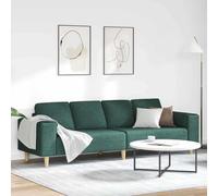 Sinkzol Canapé de salon vert foncé 250 x 77 x 76 cm en polyester avec accoudoirs, pieds marron stables, pour un paysage d'assise confortable, canapé d'angle élégant, idéal pour le salon et la chambre