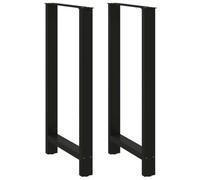 Sinkzol Lot de 2 pieds de table de bar noirs 60 x 110-111 cm en acier avec pieds de nivellement réglables pour table basse, table à manger, montage avec vis, cadre de table robuste