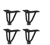 Sinkzol Lot de 4 pieds en épingle à cheveux pour table basse Noir 10 cm en acier massif avec pieds de nivellement réglables, vis de fixation, cadre de table moderne pour table à manger, bureau, table