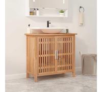 Sinkzol Meuble sous lavabo en bois de noyer massif 66 x 29 x 61,5 cm avec espace de rangement, buffet et armoire pour salle de bain, couloir, bureau, atelier, ménage, organisateur et garde-robe