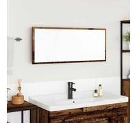 Sinkzol Miroir mural en bois vieilli 90 x 8,5 x 37 cm avec bande LED, source d'alimentation USB, miroir plat, meuble de salle de bain, lavabo