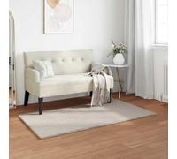 Sinkzol OLITE Tapis antidérapant en fausse fourrure de lapin polyester, beige, 80 x 150 cm, pour salon, chambre à coucher, couloir, cuisine, avec isolation thermique et protection du sol