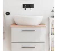 Sinkzol Plateau de lavabo en bois de hêtre massif - 60 x 40 x 2,5 cm - Plan de travail de cuisine - Plaque de recouvrement pour atelier, plaque de montage, rénovation de cuisinière, évier