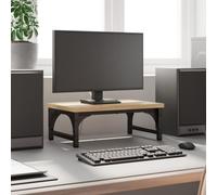 Sinkzol Support de moniteur en chêne Sonoma 37 x 23 x 14 cm avec pieds réglables, espace de rangement et gestion des câbles pour bureau à domicile, bureau, poste de travail pour rehausseur ergonomique
