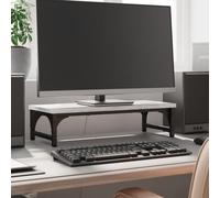 Sinkzol Support de moniteur gris Sonoma 55 x 23 x 14 cm avec pieds réglables, espace de rangement pour ordinateur portable, tablette, gestion des câbles, rehausseur ergonomique pour bureau à domicile