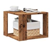 Sinkzol Table basse aspect bois vieilli 40 x 40 x 30 cm Meuble de salon Table d'appoint avec espace de rangement et surface robuste pour des moments de détente