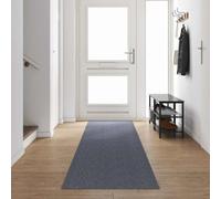 Sinkzol Tapis de couloir en tissu gris clair - 80 x 500 cm - Avec support antidérapant - Facile d'entretien - Pour couloir, salon, chambre à coucher - Protection du sol avec protection thermique et