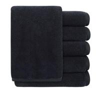 SINLAND Lot de 6 Serviettes en Microfibre pour Le Visage - Lavables - Séchage Rapide - Absorbantes - 30,5 x 30,5 cm - Noir